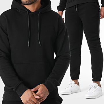 Classic Series - O38 Set di pantaloni da jogging e felpa nera con cappuccio