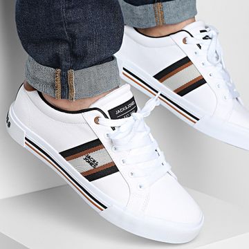 Jack And Jones - Scarpe da ginnastica Gorgon Canvas Bright White Cognac