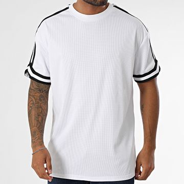 Urban Classics - Tee Shirt Mesh Oversize Large con strisce TB2890 Bianco