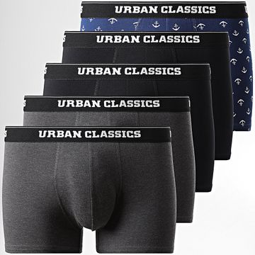 Urban Classics - Confezione da 5 boxer nero grigio navy carbone TB3846