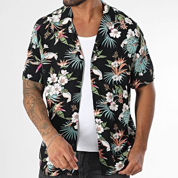 Urban Classics - Camicia a maniche corteTB4150 Nero Floreale