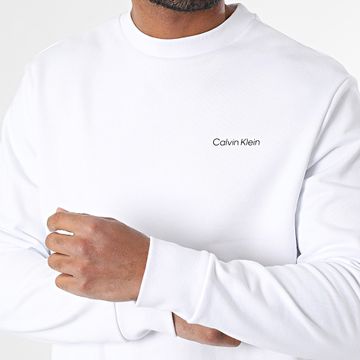 Calvin Klein - Linear Box Logo Felpa girocollo 4259 Bianco
