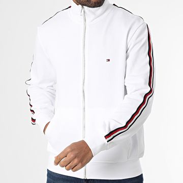 Tommy Hilfiger - Global Stripe Stand Collar Zip Sweat 8686 Bianco