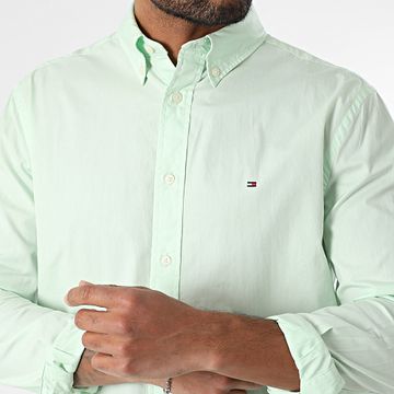 Tommy Hilfiger - Camicia a maniche lunghe Flex Poplin Solid 7550 Verde