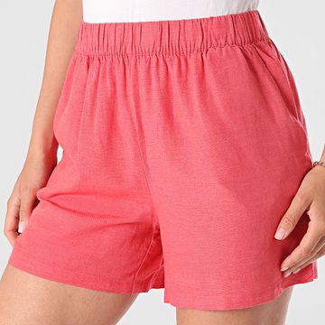 Only - Pantaloncini da jogging in lino Caya da donna, rosso