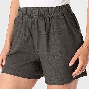 Only - Pantaloncini da jogging da donna in lino Caya Verde scuro kaki