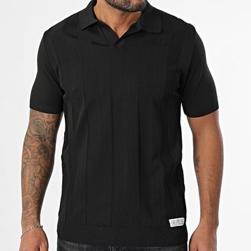 Mackten - Polo manica corta a righe 040 nero