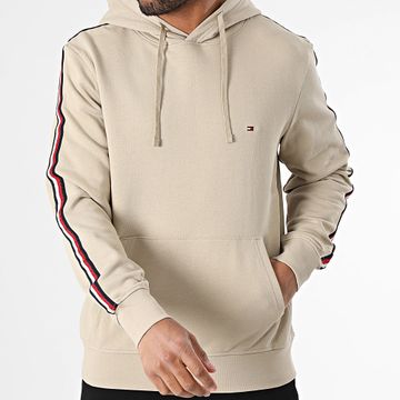 Tommy Hilfiger - Felpa con cappuccio Global Stripe 8685 Beige