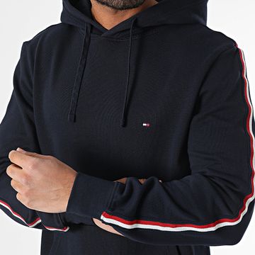 Tommy Hilfiger - Felpa con cappuccio Global Stripe 8685 blu navy