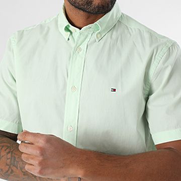 Tommy Hilfiger - Camicia Flex Popeline Solid a maniche corte 7584 Verde chiaro