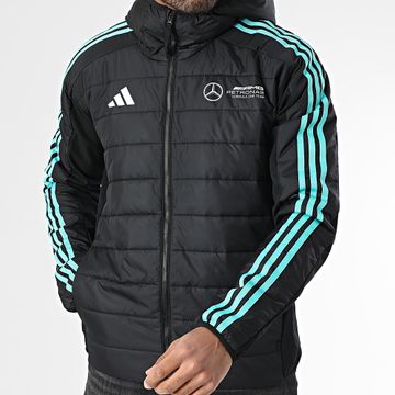 Adidas Sportswear - Mercedes DNA AMG Giacca con cappuccio a righe JV5433 Nero