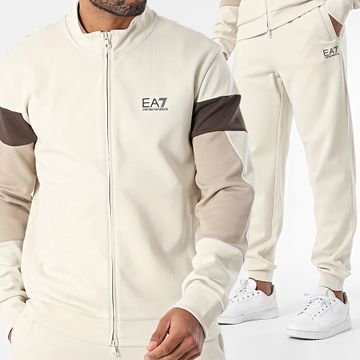 EA7 Emporio Armani - Set giacca con zip e pantaloni da jogging 7M000282-AF12660 Beige