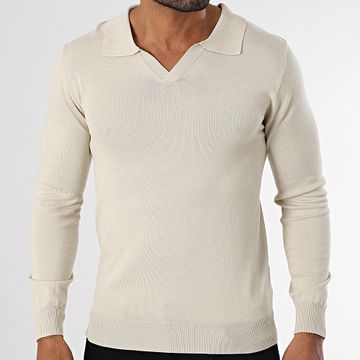 Frilivin - 355 Maglia beige con scollo a V