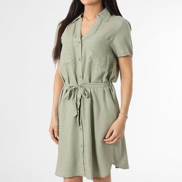 Only - Abito camicia donna Caya Linen Verde