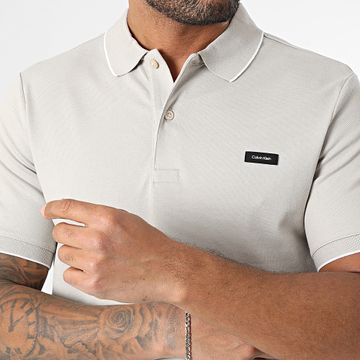 Calvin Klein - Polo Manica Slim Stretch Piqué Tipping 2751 Grigio