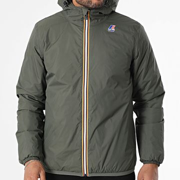 K-Way - Le Vrai 4.0 Claude Giacca con cappuccio e zip Verde Khaki