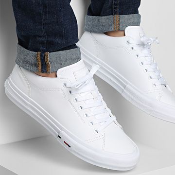 Tommy Hilfiger - Cestini Hi Vulc Street Leather Patch 5312 White Desert Sky