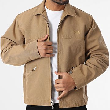 The North Face - Giacca con zip Cedar Canvas A8B72 Camel