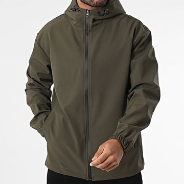 ADJ - 425 Giacca con cappuccio con zip verde cachi