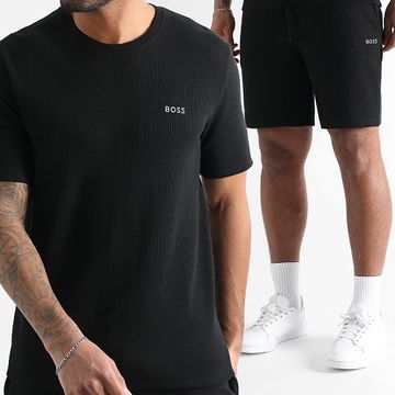 BOSS - Maglietta Waffle e pantaloncini da jogging 50535891 50535884 Nero