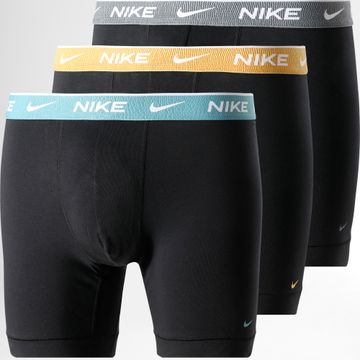 Nike - Set di 3 boxer KE1007 Nero Azzurro Giallo Grigio