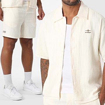 Project X Paris - Set camicia a maniche corte e pantaloncini da jogging 2510161 2540161 Ecru