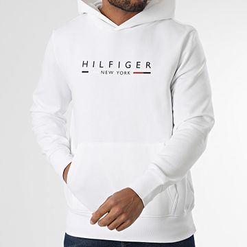 Tommy Hilfiger - Felpa con cappuccio Hilfiger NY 9301 Bianco