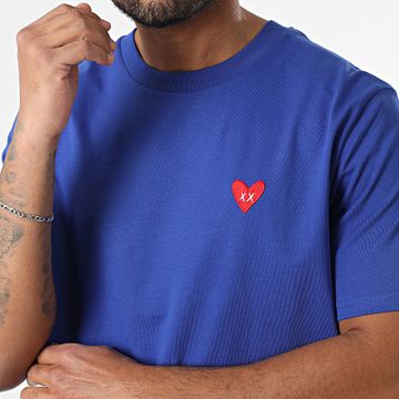 Luxury Lovers - Tee Shirt Oversize Grande Ricamo Cuore Blu Reale