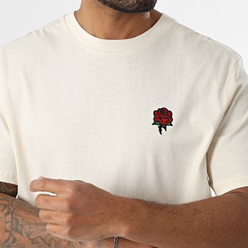 Luxury Lovers - Tee Shirt Oversize Grande Ricamo Rose Beige