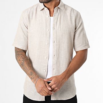Only And Sons - Camicia a maniche corte Caiden Slim Beige Heather