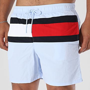 Tommy Hilfiger - Pantaloncini da bagno medi con coulisse 3474 Azzurro Rosso Bianco Blu Navy