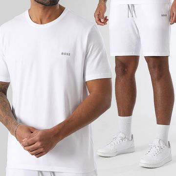 BOSS - Set composto da maglietta e pantaloncini da jogging 50515312 50515314 Bianco