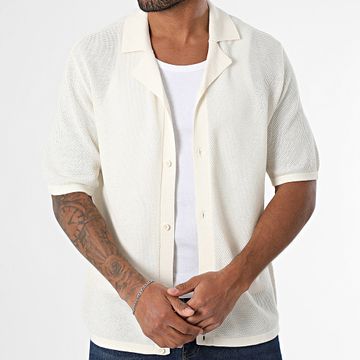 Jack And Jones - Orion - Camicia a maniche corte in rete beige