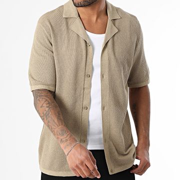 Jack And Jones - Orion Camicia a maniche corte in rete beige scuro