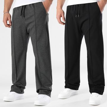 LBO - Set di 2 pantaloni a gamba larga 1742 1864 nero grigio antracite screziato