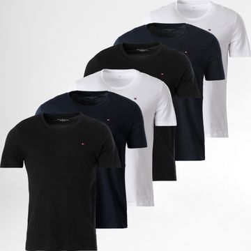 Tommy Hilfiger - Confezione da 6 magliette Signature 3379 Nero Bianco Navy