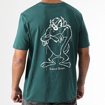 Looney Tunes - Maglietta oversize Large Taz Back Bottle Green