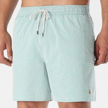 Polo Ralph Lauren - Pantaloncini da bagno a righe Original Player Bianco Verde
