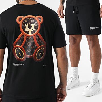 Teddy Yacht Club - Set di maglietta e pantaloncini da jogging neri LTHR