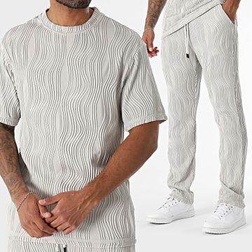 John H - Set camicia e pantaloni 086 grigio chiaro