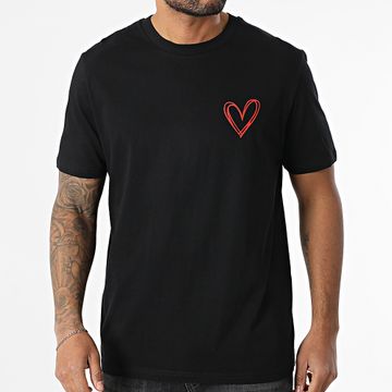 Luxury Lovers - Maglietta oversize con profilo a cuore sul davanti, nero