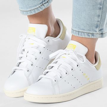 Adidas Originals - Scarpe da ginnastica Stan Smith Donna W JI2934 Footwear White Powder Yellow Pure Sulfur