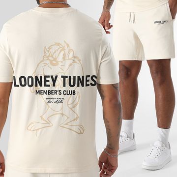 Looney Tunes - Taz - Maglietta beige e pantaloncini da jogging in bundle