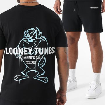 Looney Tunes - Maglietta e pantaloncini da jogging in bundle Taz Nero