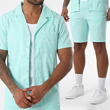 Zayne Paris  - Set camicia a maniche corte e pantaloncini da jogging 116 Turchese