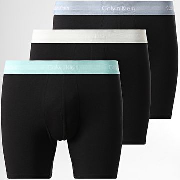 Calvin Klein - Set di 3 boxer NB1770A Nero Azzurro Beige Turchese