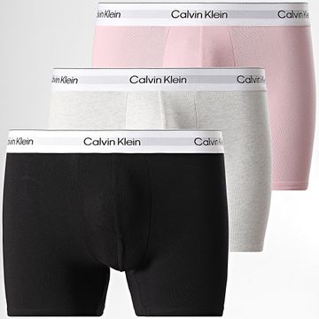 Calvin Klein - Icon LV00NB4394 Boxer Nero Rosa Grigio Chiaro Heather Set Di 3
