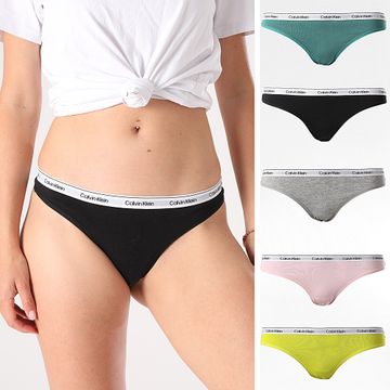 Calvin Klein - Set di 5 infradito da donna QD5221E nero grigio erica rosa verde lime scuro