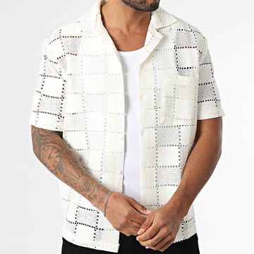 Frilivin - Camicia a maniche corte a scacchi 058 Beige chiaro