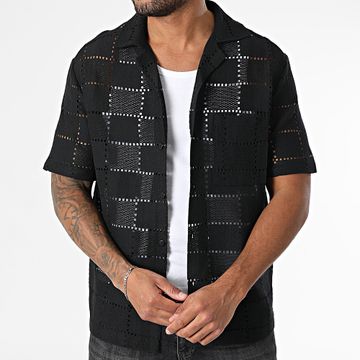Frilivin - Camicia a maniche corte a scacchi 058 nero